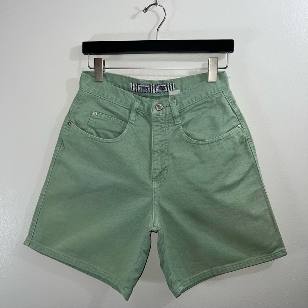 Forenza Authentico made in the USA sage green denim shorts size small